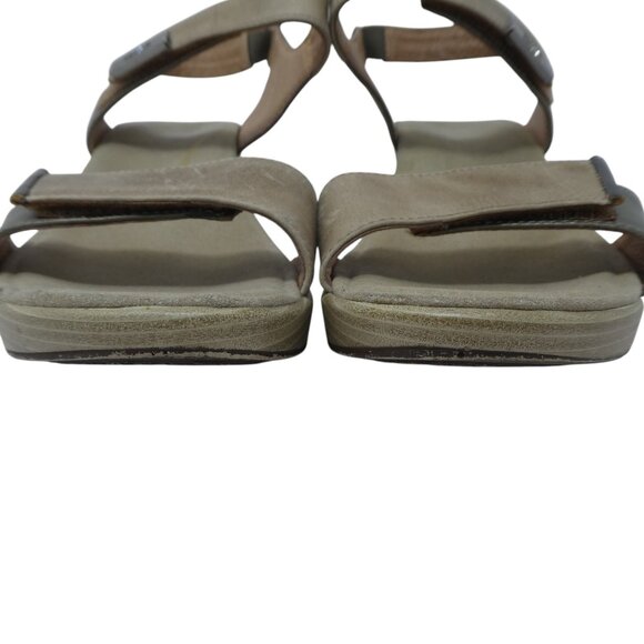 Naot Intact Beige Pewter Leather Open Toe Slingback Heeled Sandals Womens 38 - Picture 8 of 13